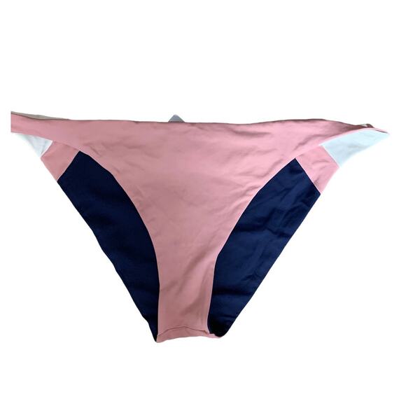 L*Space Pink Navy Blue Reversible Bikini Bottom LARGE Colorblock Cheeky $75 NEW - Picture 2 of 7